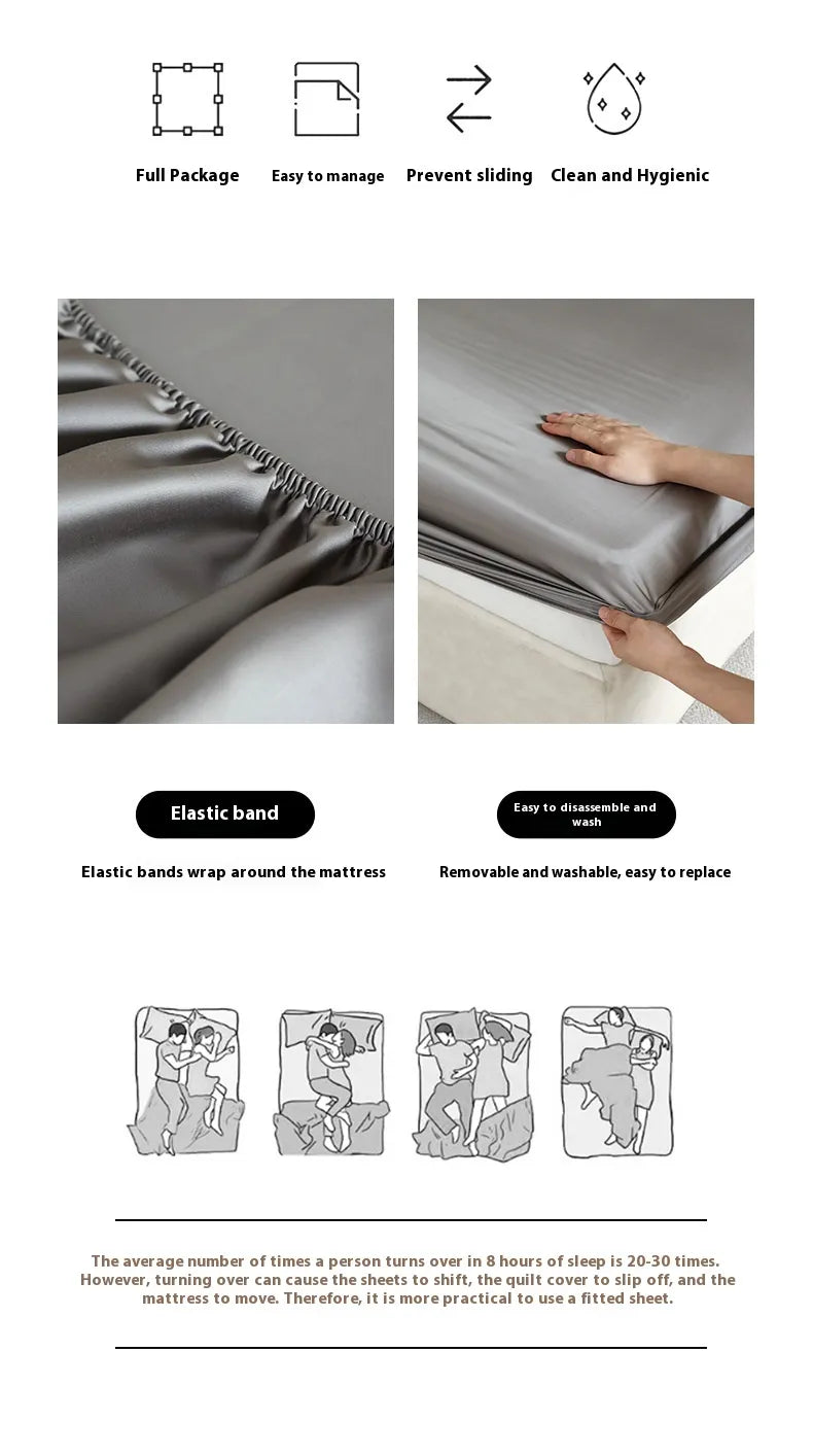 Non-slip Fitted Lyocell Bed Sheet