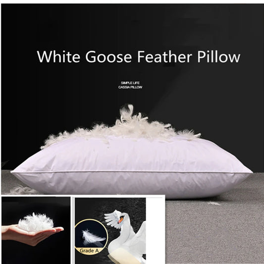 Luxury 100% White Goose Feather Pillow